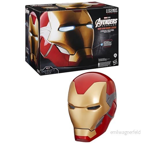 Avengers Marvel Legends Series Premium elektronisk hjälm Iron Man med Ljuseffekt, Endgame, Rollspel för vuxna 5010996217400