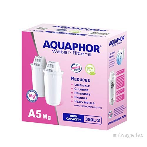 Aquaphor 2 x vattenfilter A5 Mg. Anrikar vattnet med magnesium. 350 liters kapacitet. Kompatibel filterkannor Prestige, Provence. 4744131011851