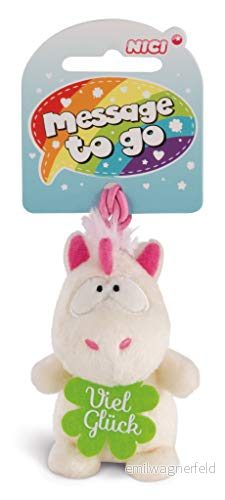 NICI 42726 hänge enhörning Theodor lycka lycka, 8 cm, vit/rosa 4012390427264