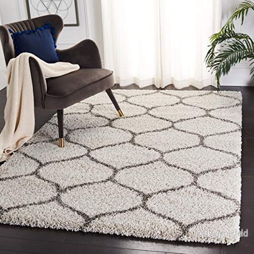 Safavieh "Zoey" Shag Rug 120 X 180 cm Ivory/Grey 683726846147