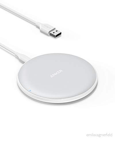 Anker Wireless Charger PowerWave laddningsplatta, 7,5 W trådlös laddning, Qi Certified, för iPhone XR/XS/X/8, 10 Galaxy S9/S9+/S8 etc. (nätadapter ingår inte, 120 cm kabel ingår) 194644015138