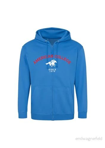 AMERICAN COLLEGE USA tröja med tryck varma kläder blandade män och kvinnor casual modell ACSZW3 indigo S, Indigo, S 3666052680774