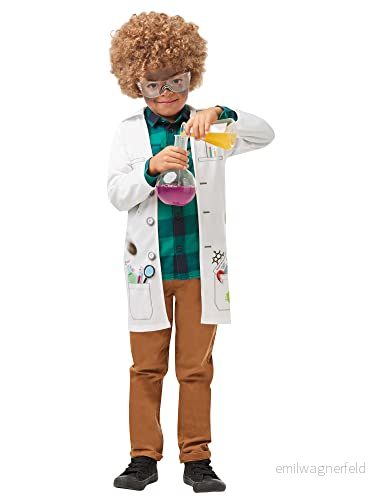 Rubie's 640785L S officiell Mad Scientific jacka, laboratoriedoktor uniform, barnstorlek L 7 8 år, unisex, flerfärgad 883028281435
