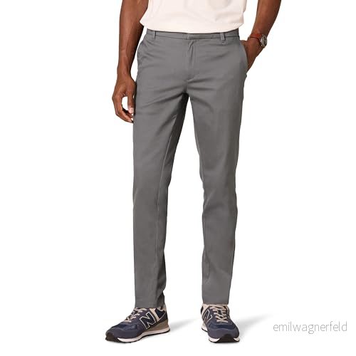 Amazon Essentials Herr Slim Fit Skrynkelbeständig platt framsida, stretch Chino byxa, kol, 34 B x 28 L 196433818586