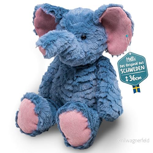 Mollis Molli leksaker vänner elefant lovalia gosig leksak 36 cm plyschleksak utvecklad i Sverige 7340042379010