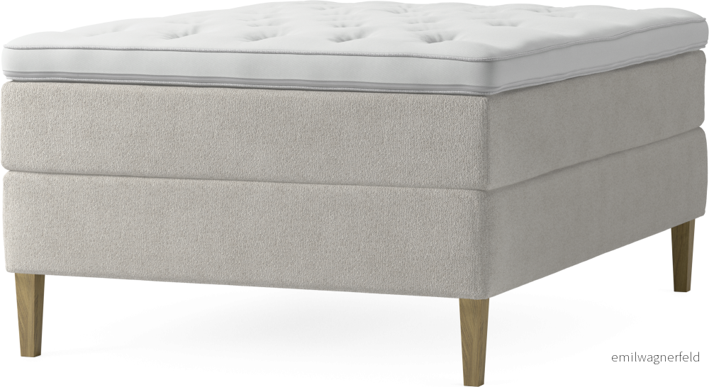 Delux Dream Kontinentalsäng, enkelsäng 140 cm med bäddmadrass och sängben lua2M
