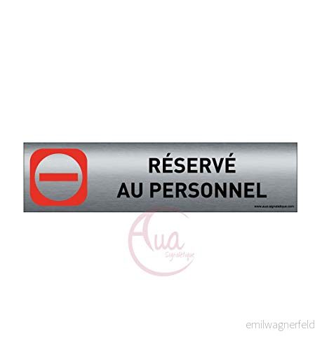 Tryckt borstad aluminiumdörrskylt mått 200 x 50 mm dubbelsidigt lim på baksidan UV tryck direkt aluminium (ingen mot limning) (endast för personal) 3666180038676