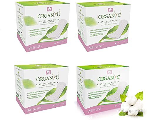 Organyc sanitära handdukar tillverkade av 100% ekologisk bomull, 4 pack (4 x 24) 8016867002226