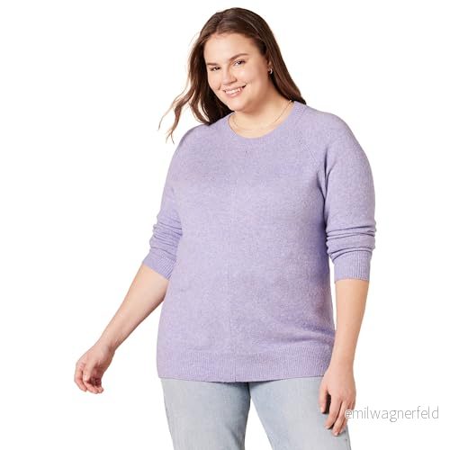 Amazon Essentials dam klassisk passform mjuk beröring långärmad tröja med rund hals, lavendel, XX Large 195111191935