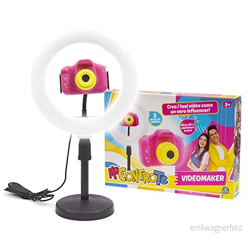 Giochi Preziosi Me Contro Te Studio Maker, digitalkamera för barn med justerbart stativ, från 4 till 8 år, färgskärm 2 tum, 32 G kort, snabbladdning 8056379137580