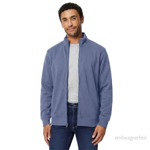Amazon Essentials Herr lätt fransk frotté hel dragkedja stoppad hals, indigo, medium 195111271224