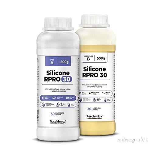 Silikongummi 1:1 R PRO 30, icke giftig, lätt att använda, rivhållfast, 30 shore, kompatibel med epoxiharts, gips, vax (1 kg) 634438795384