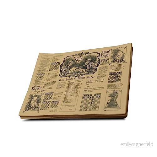 Hostelnovo Förpackning 250 st 100% återvunnet kraftpapper bordstabletter bordsunderlägg med unik design av schacklegender perfekt för bordsservice 30 x 40 cm 8436555390037