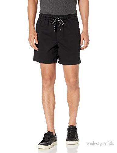 Amazon Essentials Men's Shorts 15 cm (6 tum) med dragsko innersöm, Svart, M 194223684496