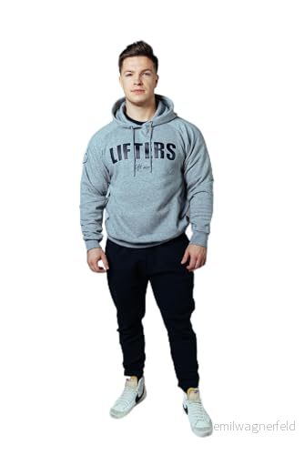 Lifters Wear Unisex huvtröja grå melange XL 4260672363070