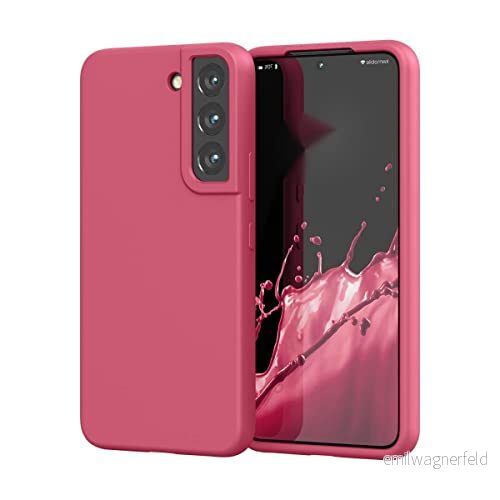 Samsung Galaxy S22 fodral, mjukt flexibelt silikongel gummi stötsäkert fodral med anti fall kameraskydd smalt fantastisk rosa 763704810169