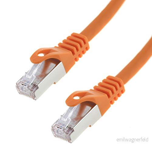 Nätverkskabel S/FTP PIMF Cat.7; patchkabel för Gigabit Ethernet; seki; orange 20,00 Meter apelsin 4053171986983