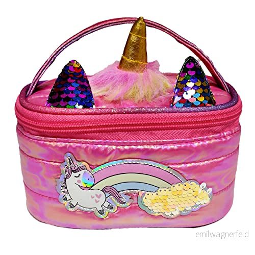 Girabrilla Puffer Unicorn Case Magenta, 1 mini Magenta objekthållare med iriserande enhörning 8056779191076