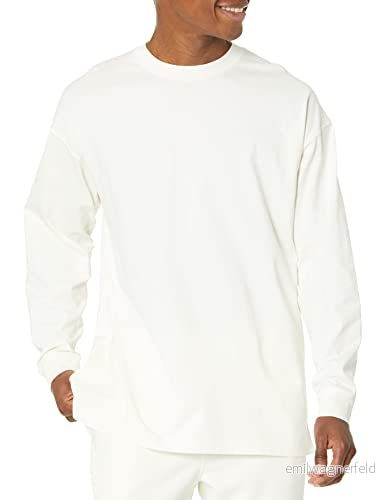 Amazon Essentials herr 100% ekologisk bomull överdimensionerad passform långärmad t shirt, äggskal vit, liten 196433876975