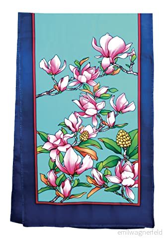 100% SOIE BLACK 145 x 43 cm MAGNOLIAS 5411711459516