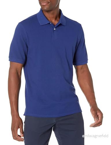Amazon Essentials mäns Regular-Fit Cotton Pique pikétröja (Finns i stora och långa), marinblå, Small 842354100100