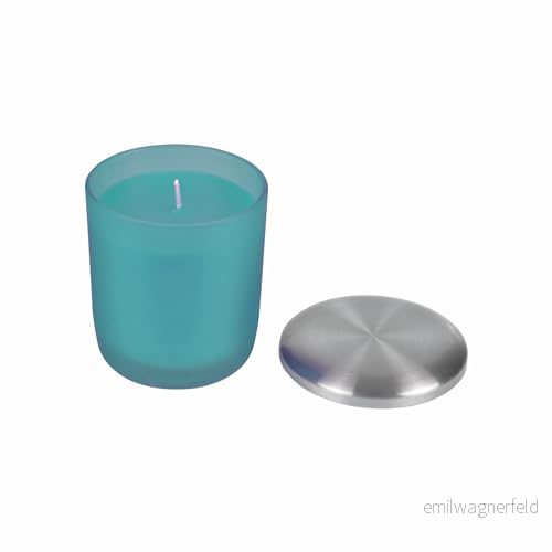 Homéa, Glassljus + lock Ø8 x H 9,5 cm tropisk regndoft 3526781126977