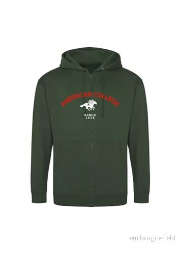 AMERICAN COLLEGE USA tröja med tryck varma kläder unisex barn pojkar och flickor casual modell ACSZW3 mörkgrön 10 år, Färg: grön, �r 3666052681047