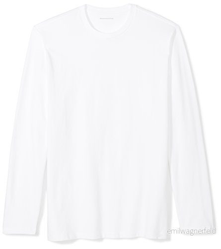 Amazon Essentials långärmad T shirt för män, normal passform, vit, XL 191770251201