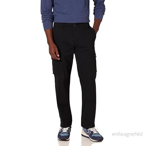 Amazon Essentials Men's Stretchiga cargobyxor med rak passform (finns i Big & Tall), Svart, 34W / 30L 191770918814