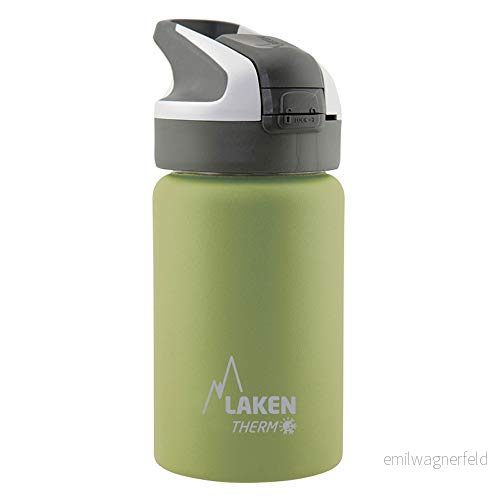 Laken Summit Termal Rostfritt stål Flaska för barn, med automatisk propp och säkerhetsförslutning, 350 ml, Khaki 8412544055880