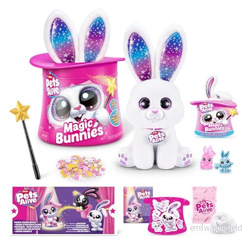 Pets Alive ZURU Magic Bunnies elektronisk och interaktiv magisk leksak (vit kanin) 193052067838