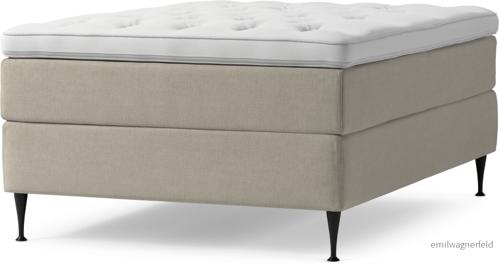 Delux Dream Kontinentalsäng, enkelsäng 140 cm med bäddmadrass och sängben IOhPO