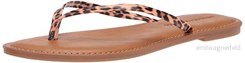 Amazon Essentials stringsandal för kvinnor, Ljusbrun leopard, 10 US Wide 840174919063