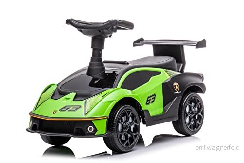 Lamborghini- Turbo Challenge-Trottor, ljud-119710-grön-67 cm-plast-Från 1 år - 2 AA 1,5 V-batterier ingår inte, 119710, grön 3301041197108