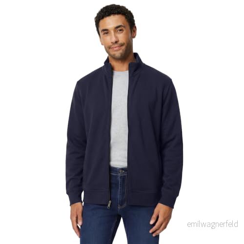 Amazon Essentials Herr lätt fransk frotté hel dragkedja Mock Neck tröja, mörk marinblå, X Large 195111271156
