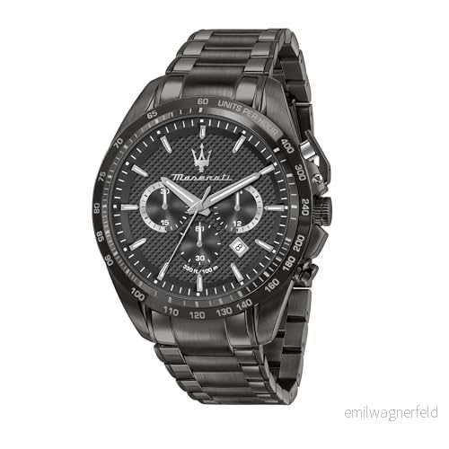 Maserati Herrklocka Coll. Traguardo Limited Edition, kronograf, kvarts R8873612045, Mörkgrå, 45mm, Modern 8033288979968
