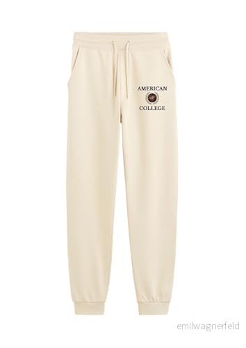 AMERICAN COLLEGE USA Chinos joggingbyxor sport varma kläder blandade män och kvinnor casual modell ACJOGW7 Beige S, färg, S 3666052650852