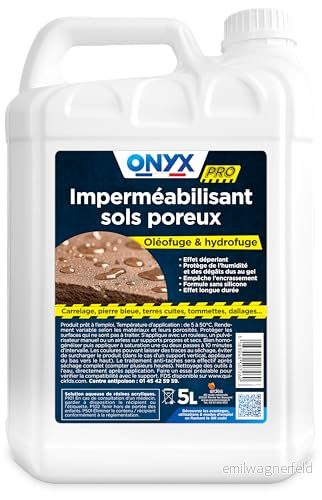 Onyx Professionell vattentät och oljebeständig porös golv med flera ytor pärleffekt, lösningsmedelsfri, luktfri fransk tillverkning 5 l 3183940507260