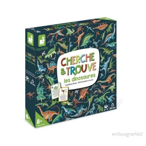 Janod Sök och hitta dinosaurier samhället barn samarbete eller konkurrenskraftigt - pedagogiskt spel från 8 år, J02477, flerfärgad 3700217324773
